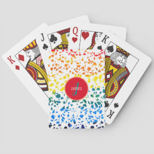 Customised Abstract Terrazzo Colourful Pattern  Playing Cards