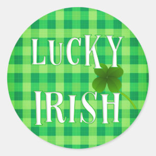 Customised Aesthetic LUCKY IRISH St. Patrick's Day Classic Round Sticker