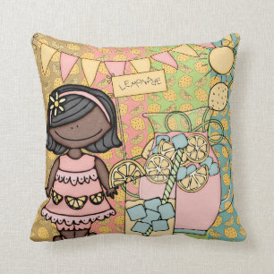 Customised African American Girl Lemonade Pillow