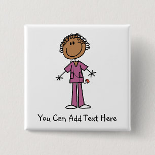 Customised African American Nurse Button