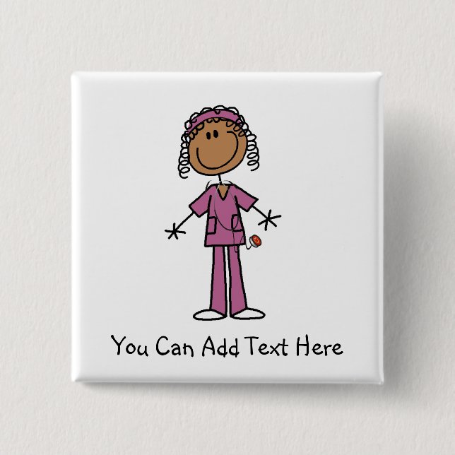 Customised African American Nurse Button (Front)