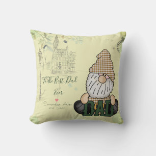 Customised and Personalised Garden Gnome  Cushion