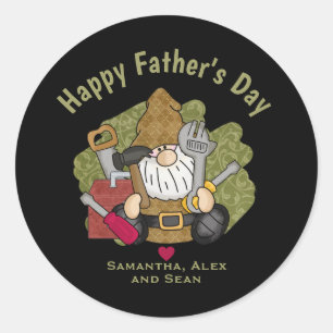 Customised and Personalised Handyman Garden Gnome Classic Round Sticker