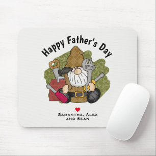 Customised and Personalised Handyman Garden Gnome Mouse Mat