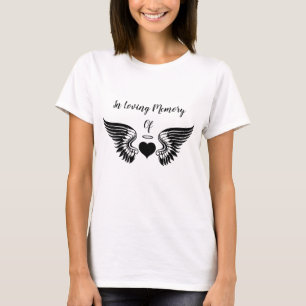 Customised Angel Heart And Wings In Loving Memory  T-Shirt
