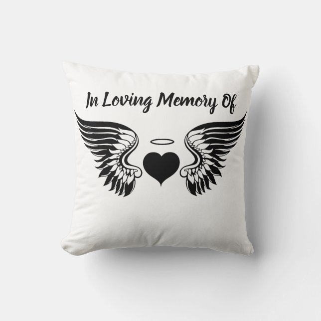 Customised Angel Wings In Loving Memory Cushion (Front)