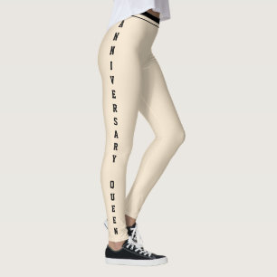 Customised Anniversary Day Champagne Gold Monogram Leggings