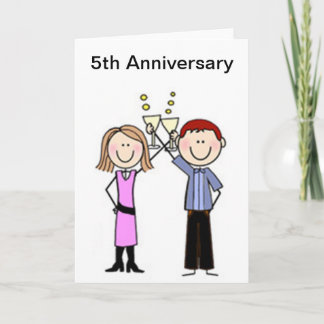 Customised Anniversary Stick Figures Card