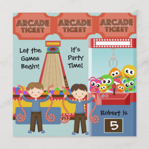 Customised Arcade Birthday Party Invitation