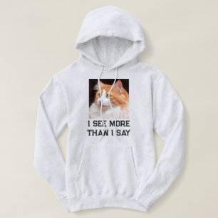Customised Ash Black Text Cute Cat Lover Pet Photo Hoodie