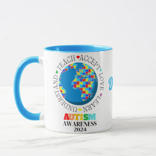 Customised Autism Awareness Love Acceptance  Mug