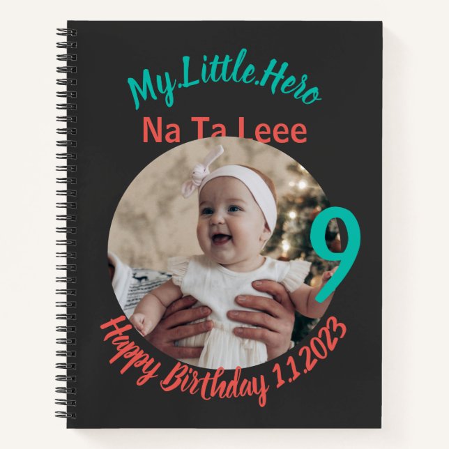 Customised Baby Birthday with Customised  Notebook (Front)