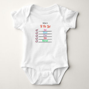 Customised Baby's to do list  Baby Bodysuit