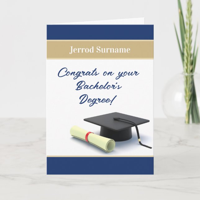 Customised Bachelor's degree graduation card (Front)