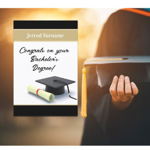 Customised Bachelor's degree graduation card
