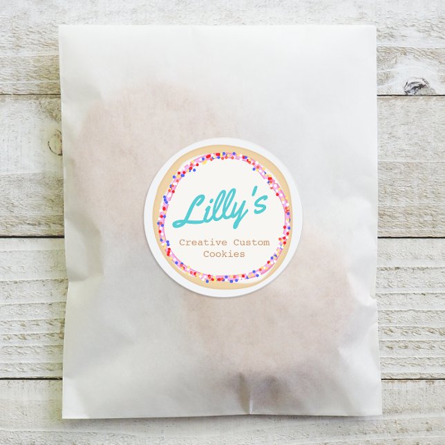 Customised Bakery Personalised Cookie Classic Round Sticker (Creator Uploaded)