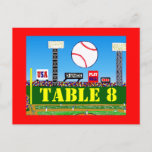 Customised Baseball Bar Mitzvah Table Number Cards<br><div class="desc">Cute & cool baseball sports art designer custom party table number cards great for sports theme Bar Mitzvah celebrations & kids baseball birthday parties easy to personalise with your name and party information from American artist zazzle.com/customizecoolartcard*.</div>