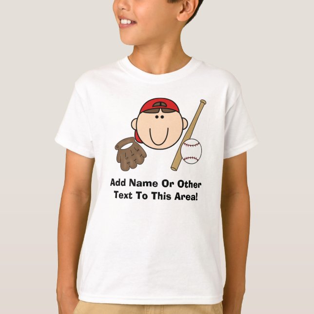 Customised Baseball Player Kids T-shirt (Front)