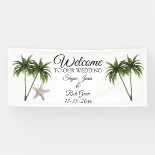 Customised Beach Palm Trees Wedding Sign