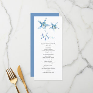 Customised Beach Wedding Menu Card