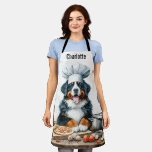 Customised Bernese Mountain Dog Cooking Chef Apron