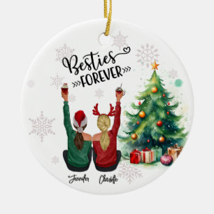 Customised Best Friend Christmas Gift 2024 Ceramic Tree Decoration