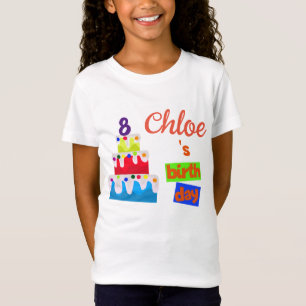 Customised birthday candle and name birthday cake T-Shirt