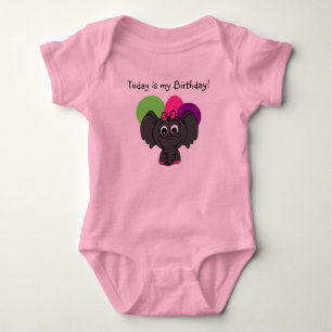 Customised Birthday Elephant T-shirt Baby Bodysuit