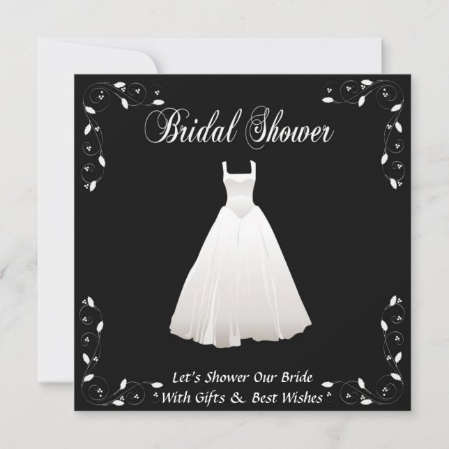 Customised Black and White Bridal Shower Invite (Front)