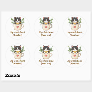 Customised black cat sticker