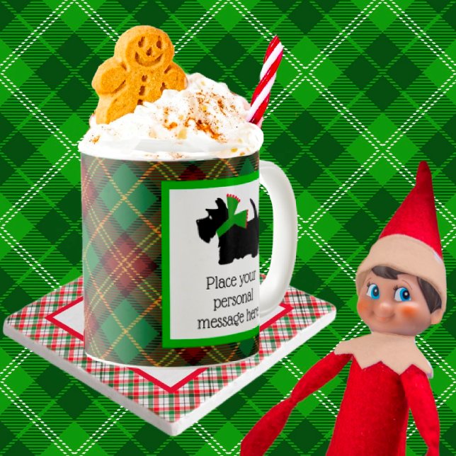 Customised Black Scottie Dog Christmas Coffee Mug (Creator Uploaded)