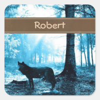 Customised Black Wolf Alone in the Forest