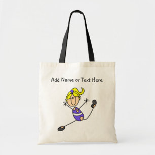 Customised Blonde Girl Gymnast Tote Bag
