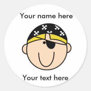 Customised Blonde Pirate Boy  Classic Round Sticker