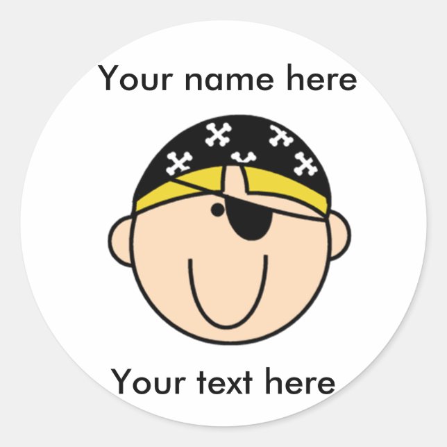 Customised Blonde Pirate Boy  Classic Round Sticker (Front)