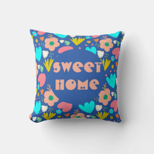 Customised blue garden cushion