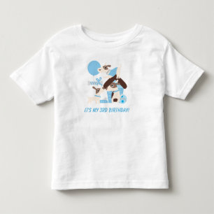 Customised Blue Puppy Dog Birthday Tshirt