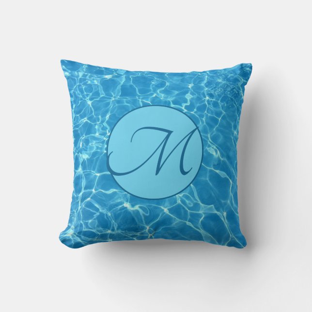Customised Blue Water Reflections Cushion (Front)