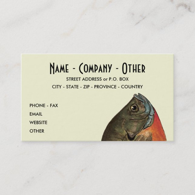 Customised Bluegill Business Card (Front)