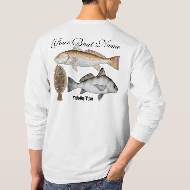 Customised Boat Name Inshore Fishing Team Shirt (Back)
