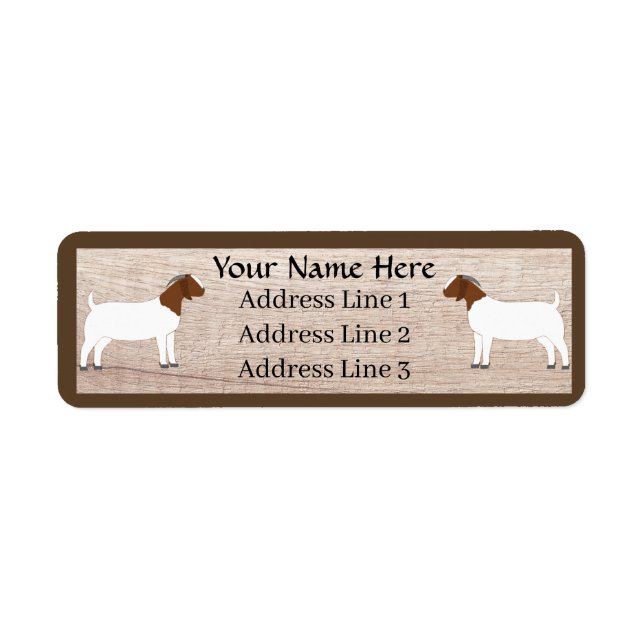 Customised Boer Goat Herd Return Address Label (Front)
