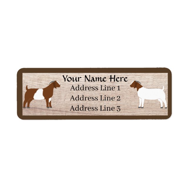 Customised Boer Goat Herd Return Address Label (Front)