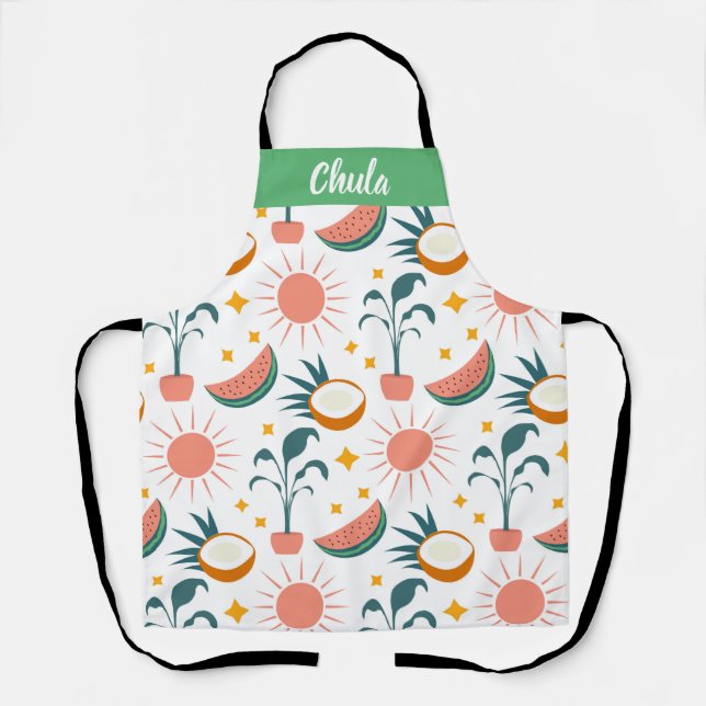 Customised Boho-Style Print All Over Apron (Front)