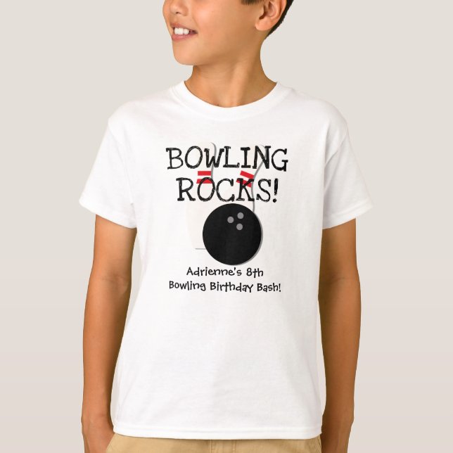 Customised Bowling Birthday T-shirt (Front)