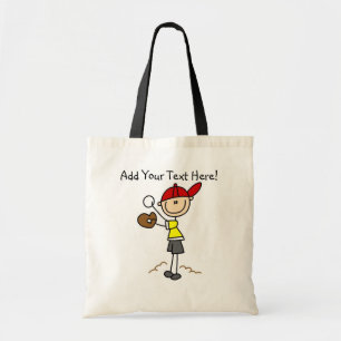 Customised Boys  Baseball Player Tote Bag
