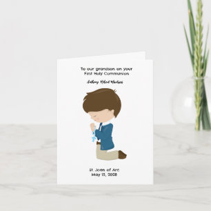 Customised Boys First Holy Communion  Card