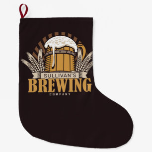 Customised Brewery Craft Beer Brewing Company Bar Large Christmas Stocking
