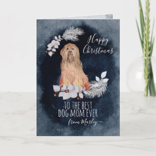 Customised Briard Shaggy Dog Mum Christmas Holiday Card