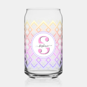 Customised Bridesmaid Name Gift for Her Pink Can Glass