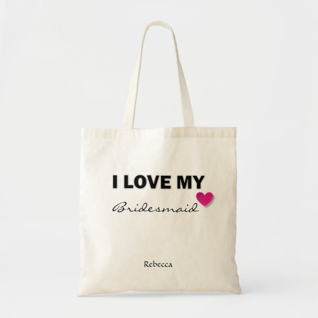 Customised Bridesmaid Tote Gift Bag (Front)